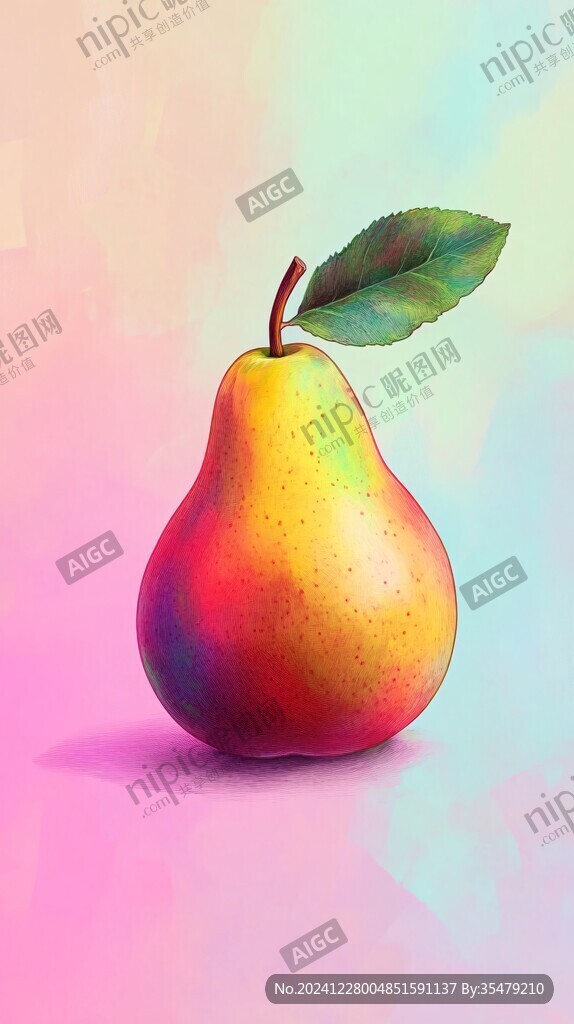 彩虹梨插画