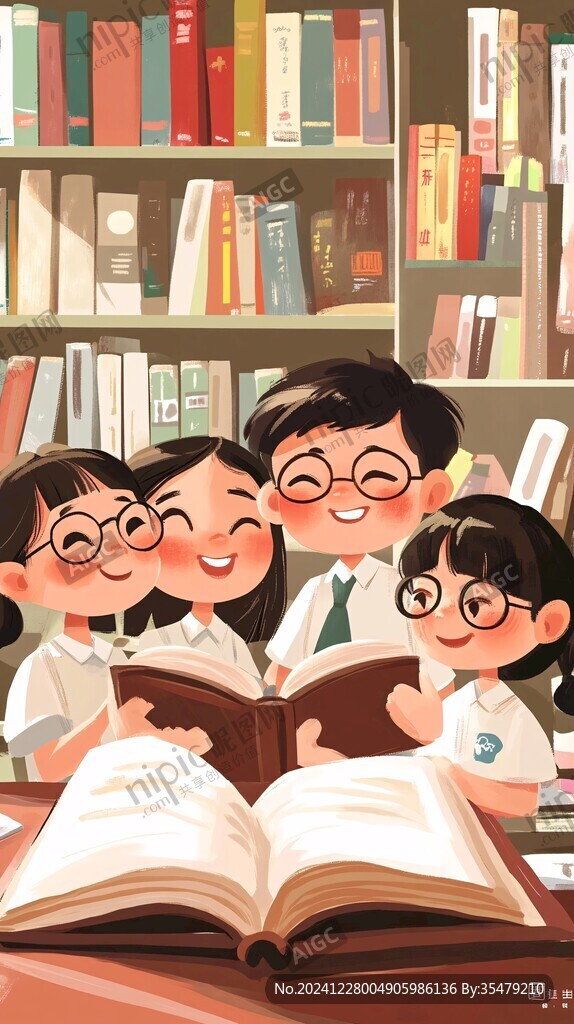 开学季读书节日插画
