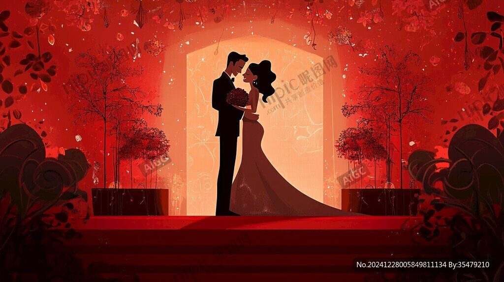 婚庆广告插画
