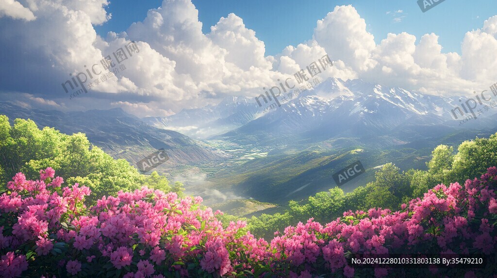 唯美梦幻花田场景