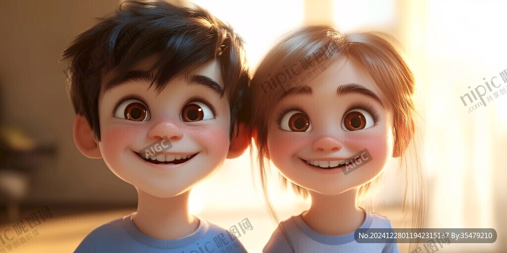 3d男女卡通形象