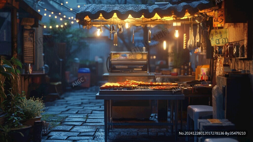 夜晚街边小排档