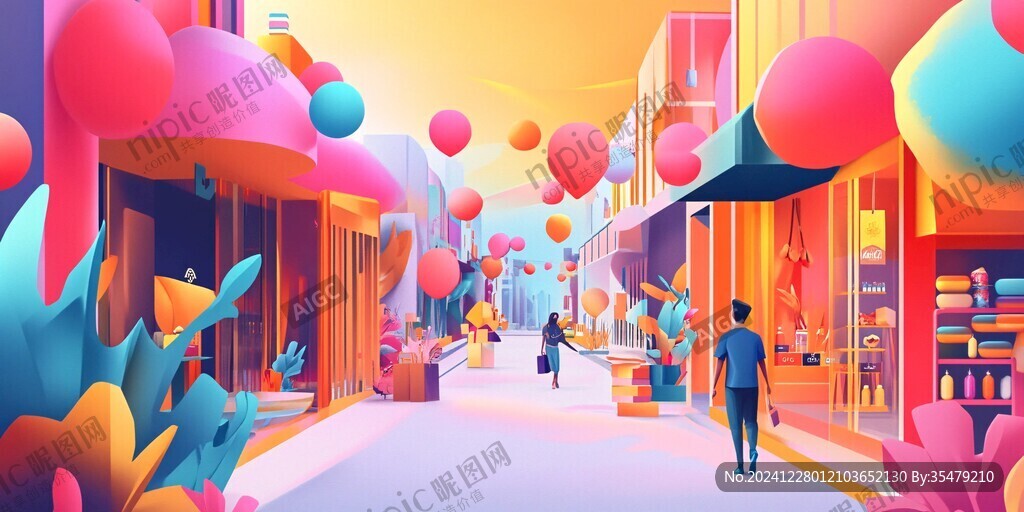 购物中心插画