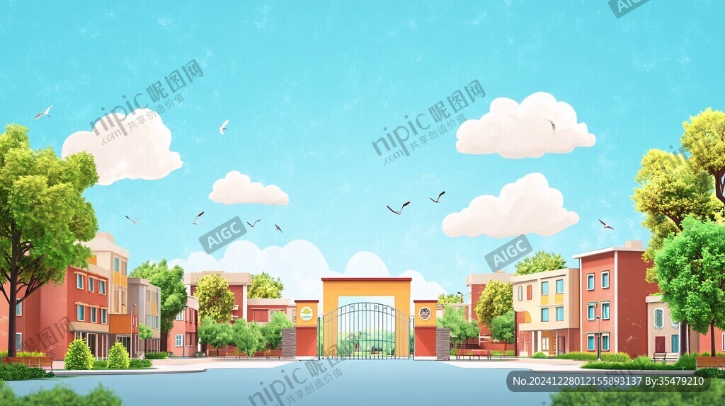 学校门口背景