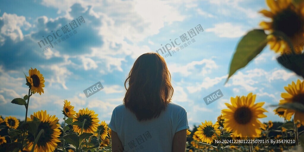 向日葵背影