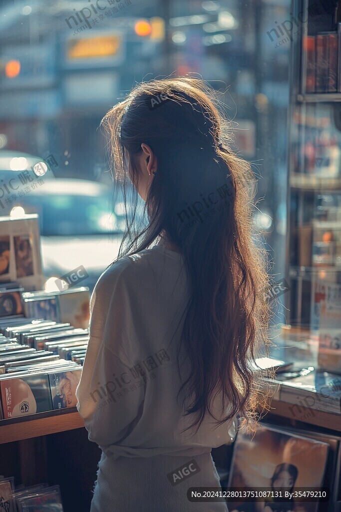 美女一个人购书