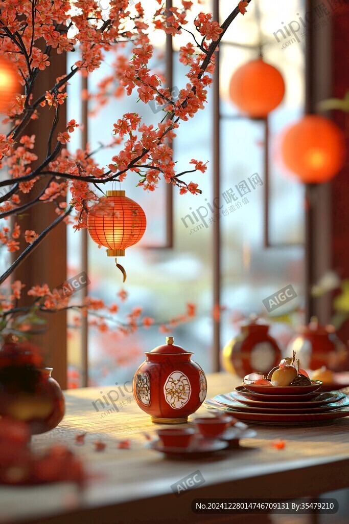 新年春节氛围灯笼