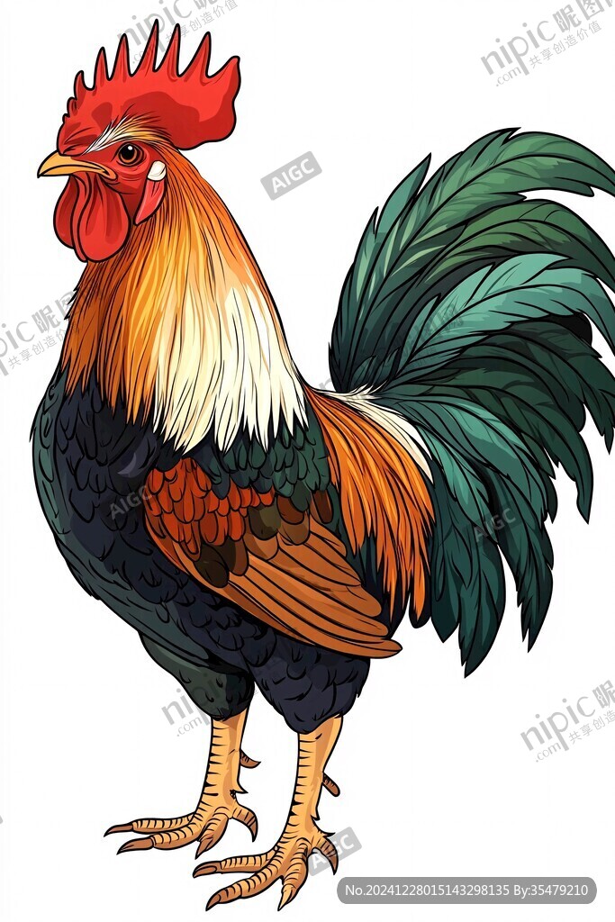 手绘卡通鸡手绘鸡生肖