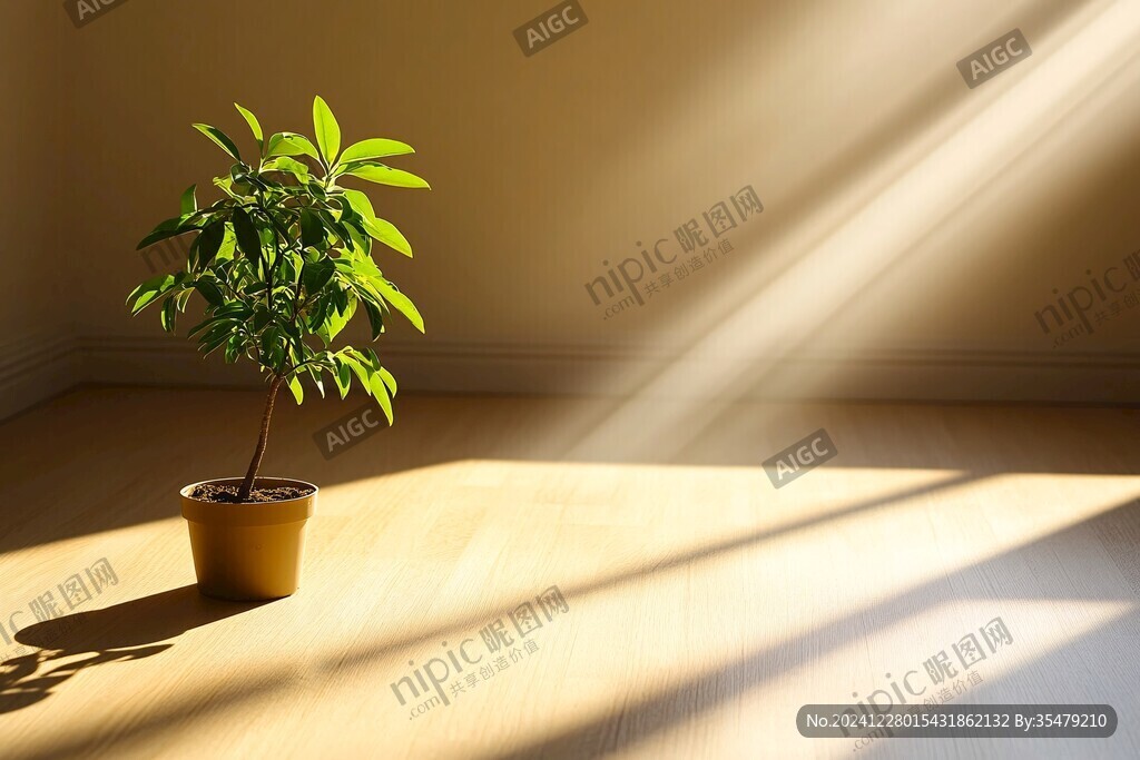 阳光与盆栽