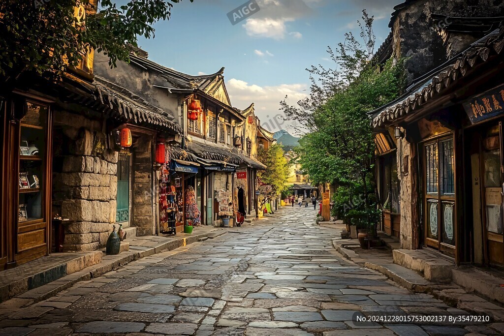 古街晚霞