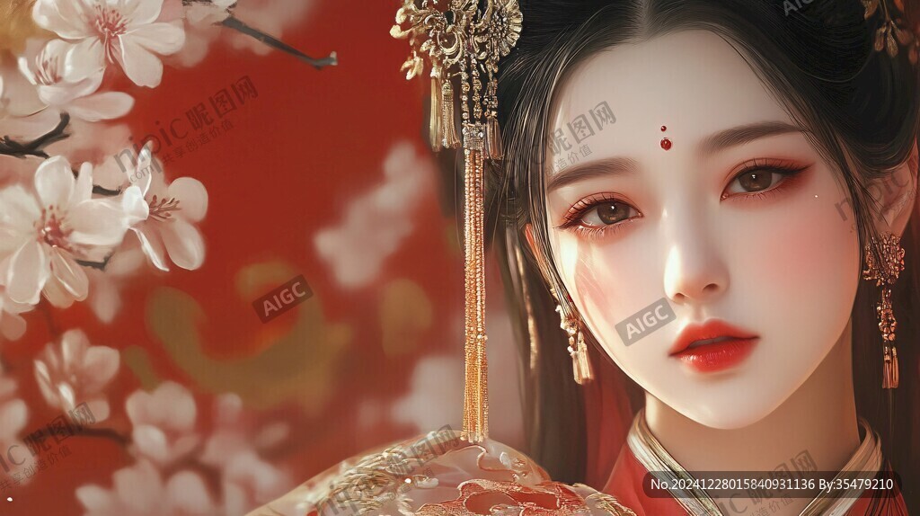 红衣少女设计古风