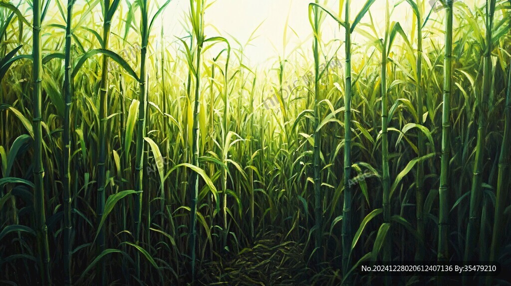 甘蔗林插画