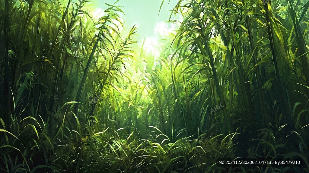 甘蔗林插画