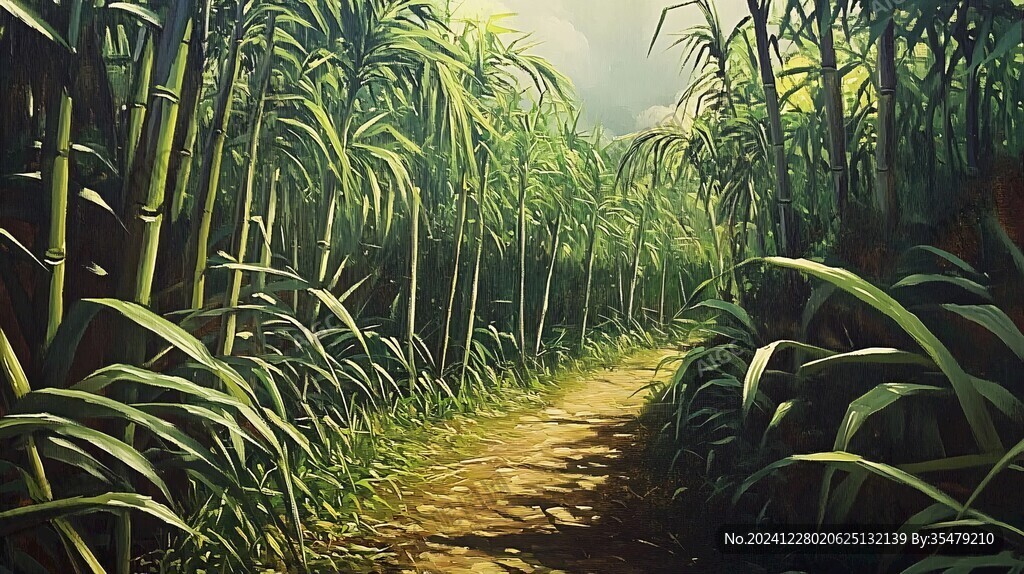 甘蔗林插画