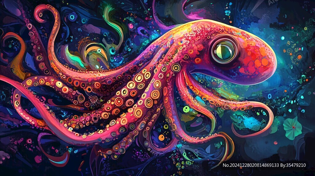 手绘章鱼插画