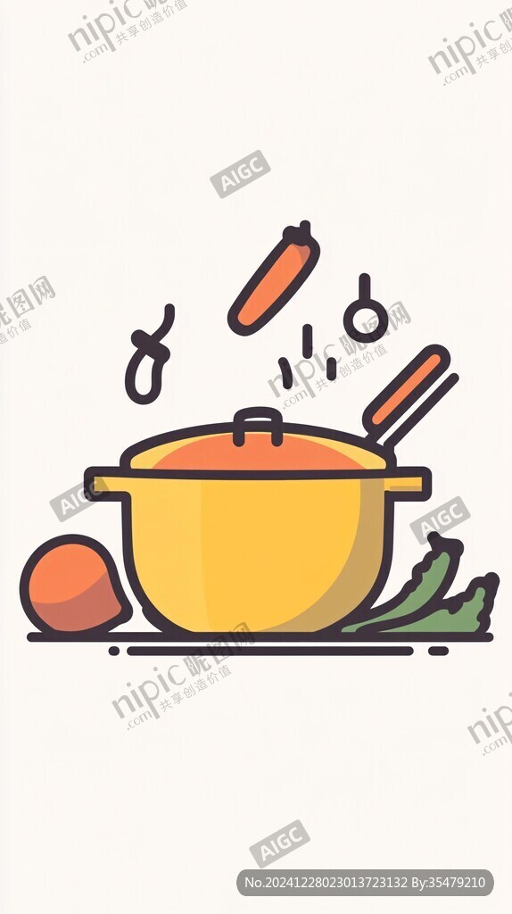 大锅煮插画