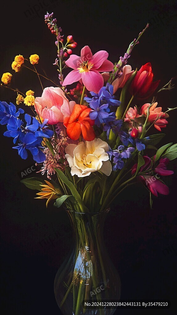 油画风花材