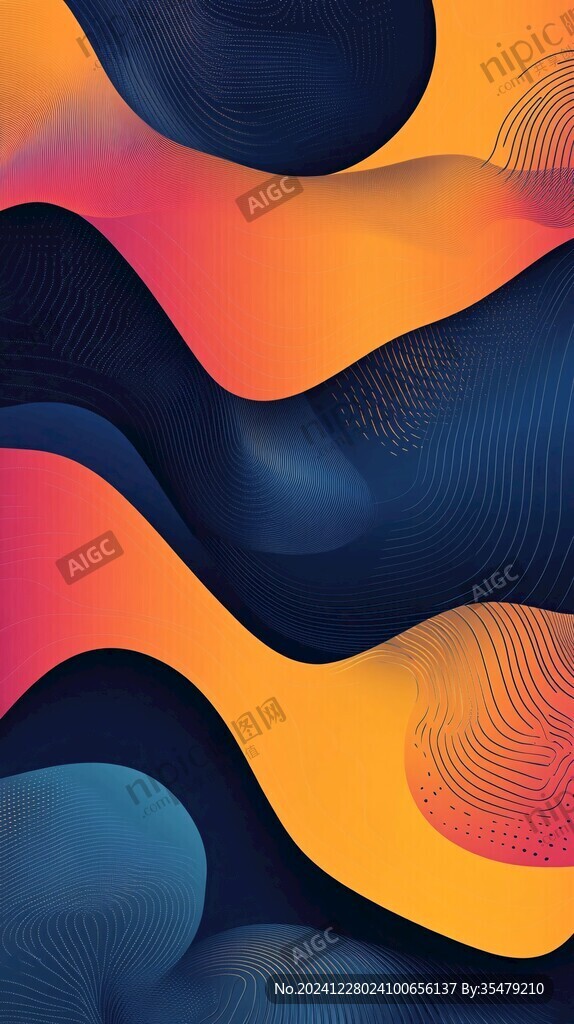 简洁大气拼色曲线纹理