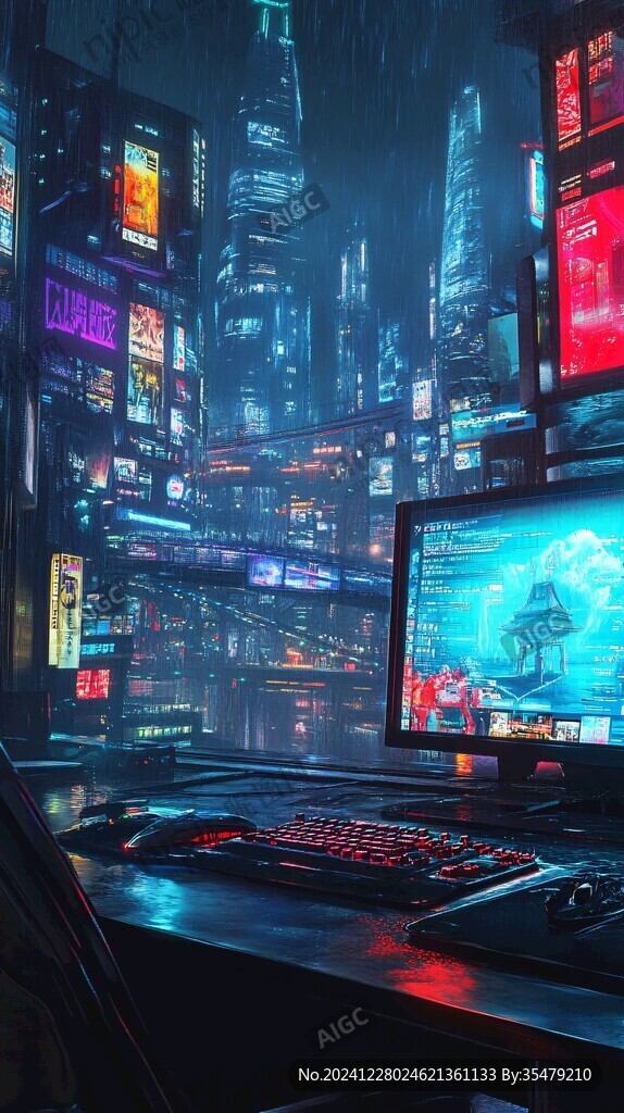 场景赛博插画