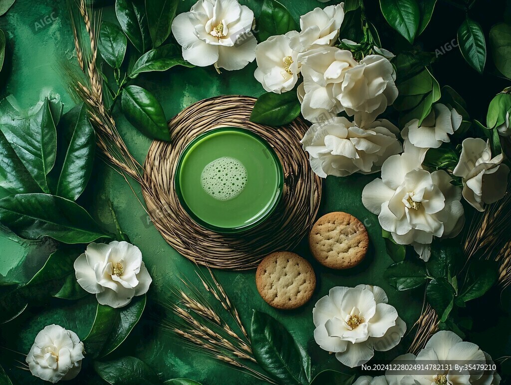 创意绿茶素材