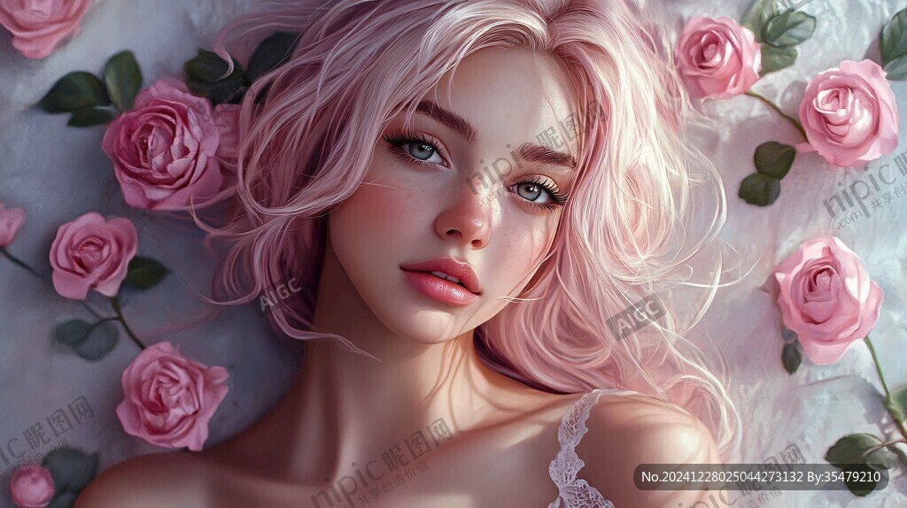 数字美女插画