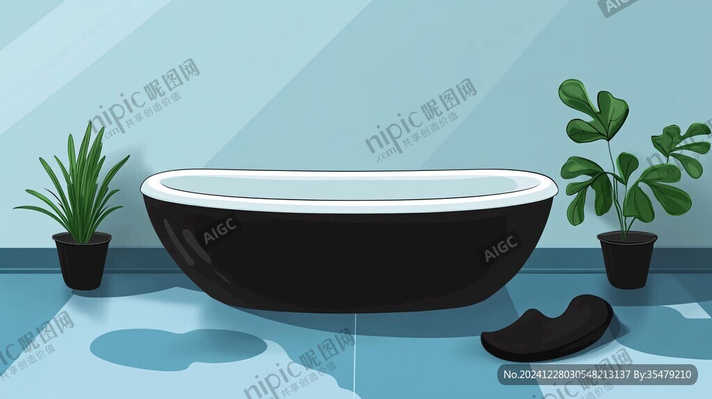 浴缸插画