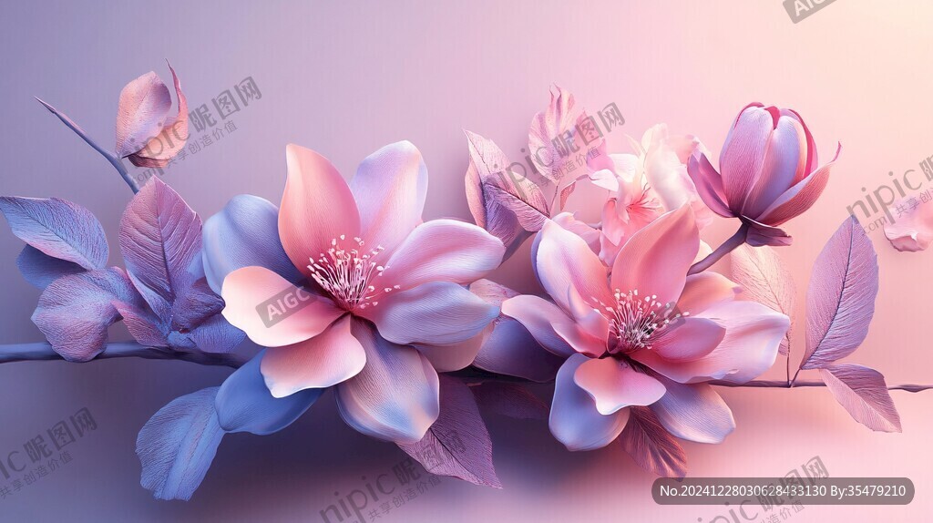 3d立体唯美花卉