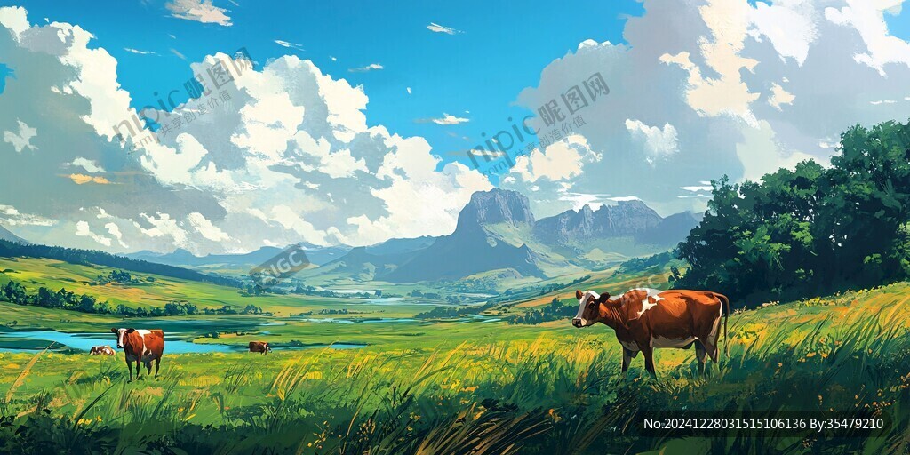 草原风光插画