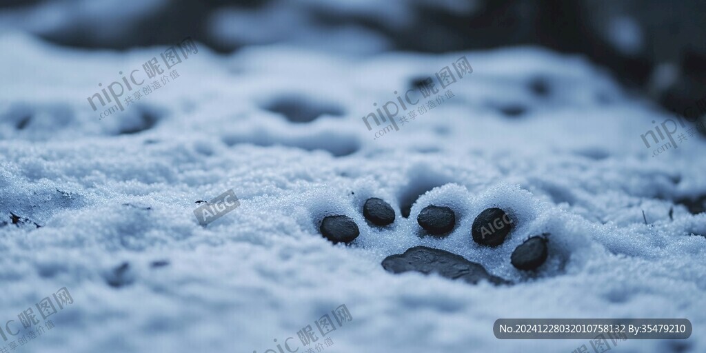 雪地猫脚印