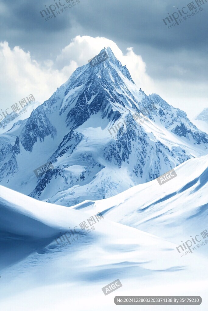 电脑绘画雪山