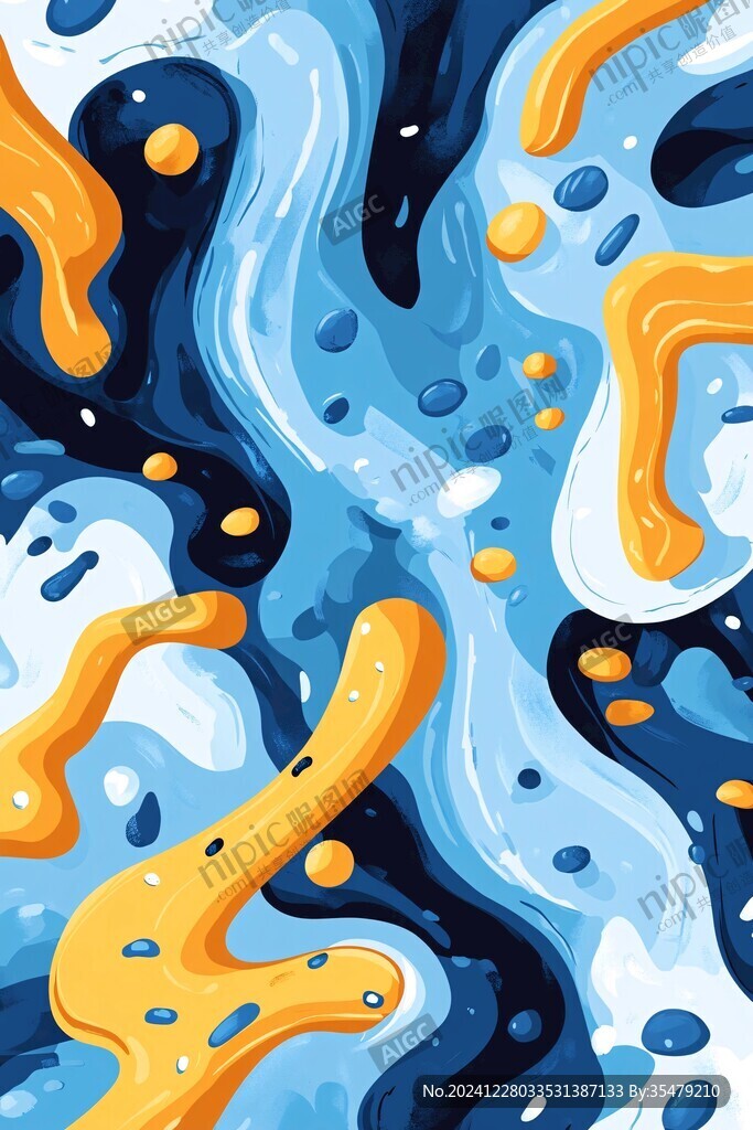 流体元素插画
