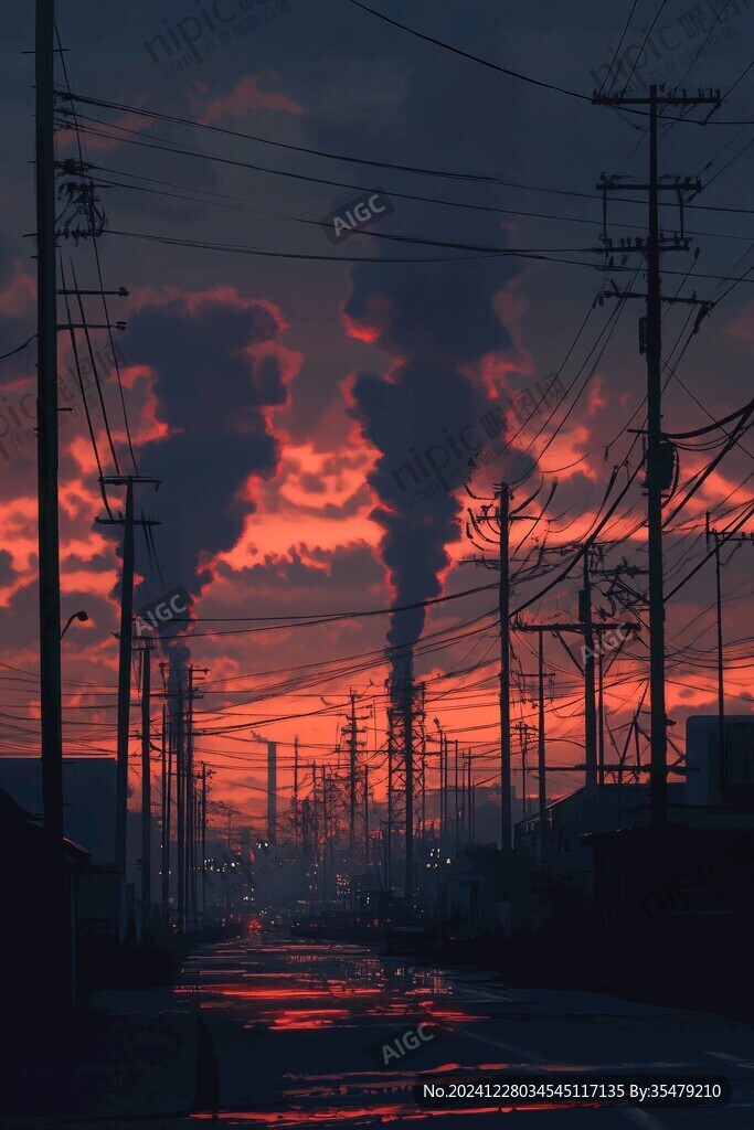 日本动漫风格晚霞