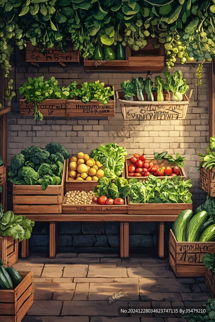 菜市插画