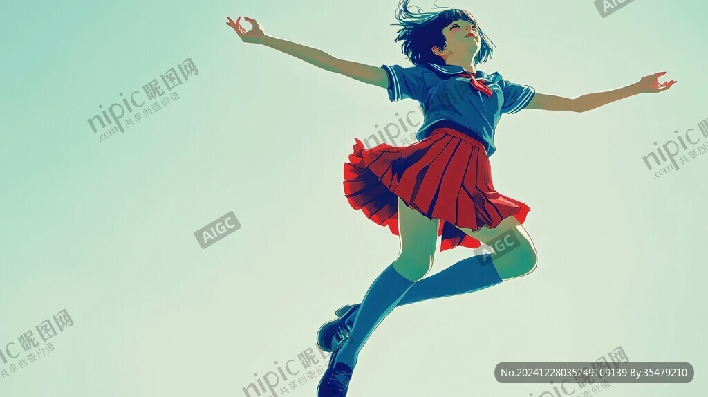 跳跃的少女