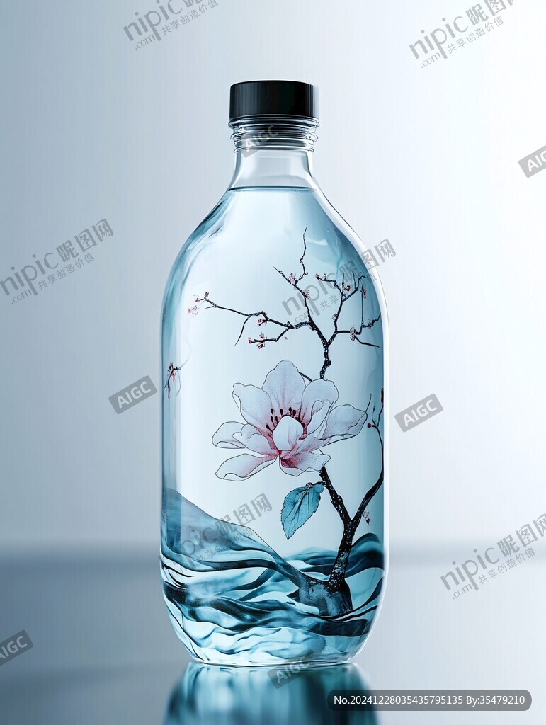 矿泉水包装插画