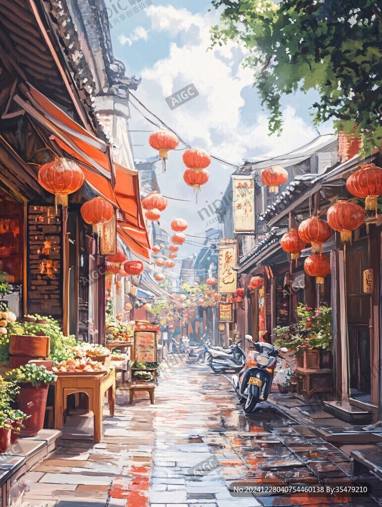古街插画