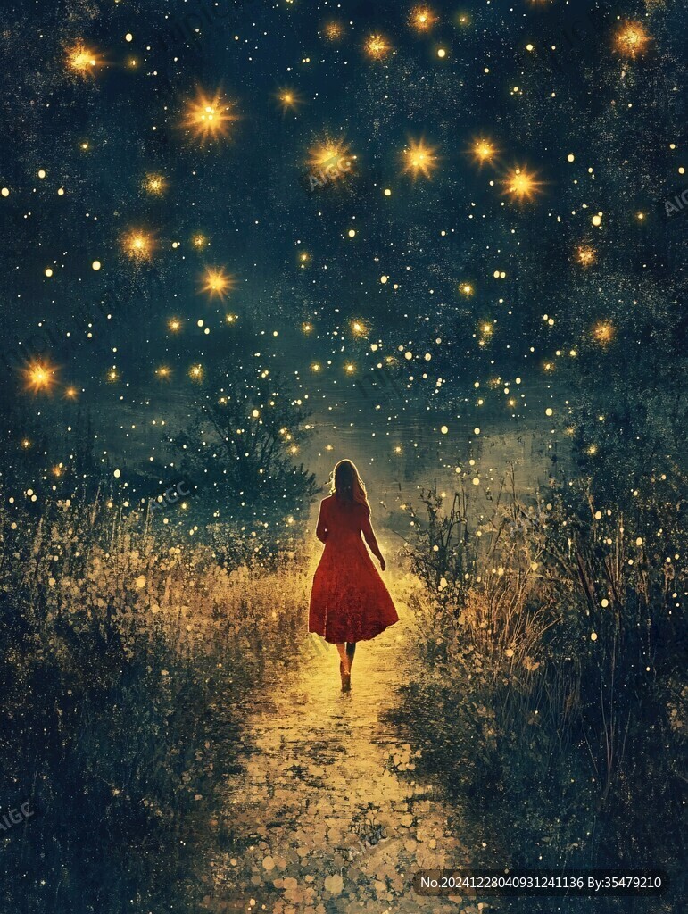星辰大海女孩背影