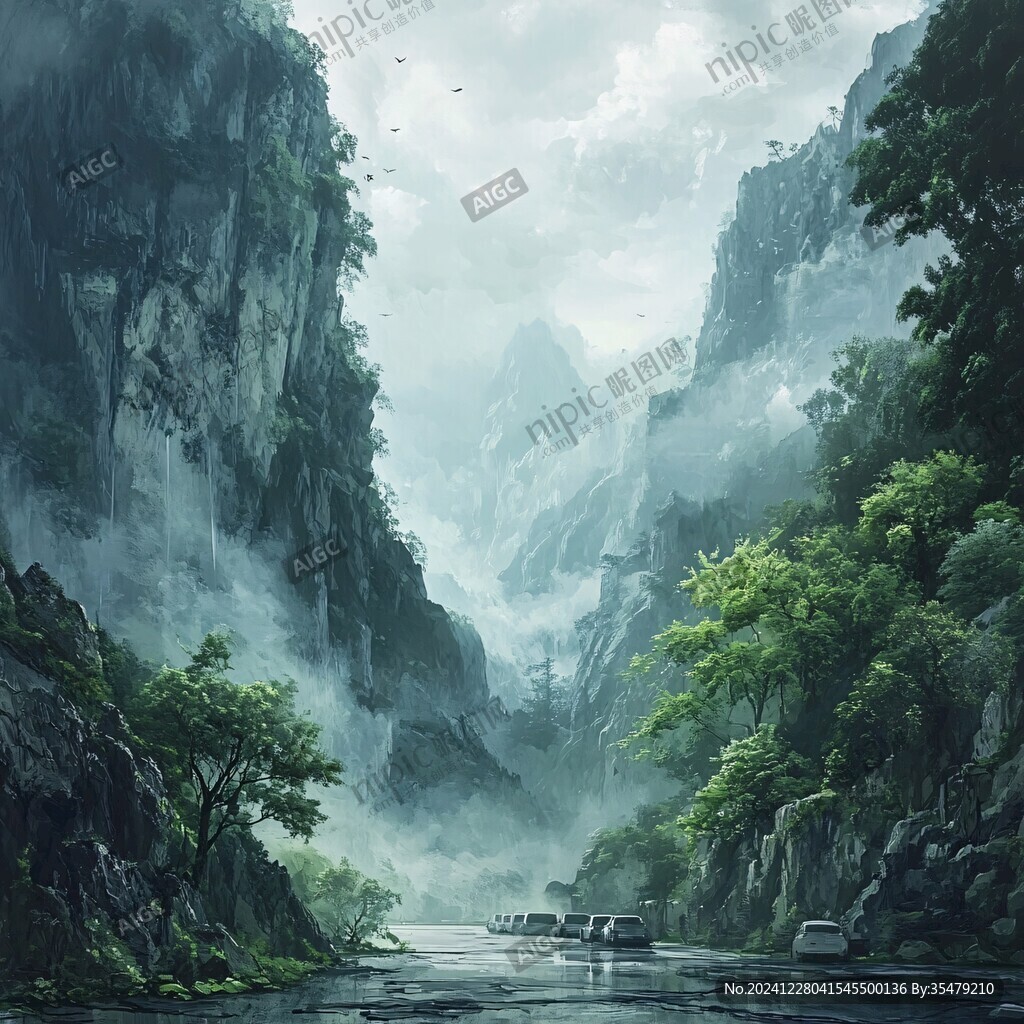 古风山水场景