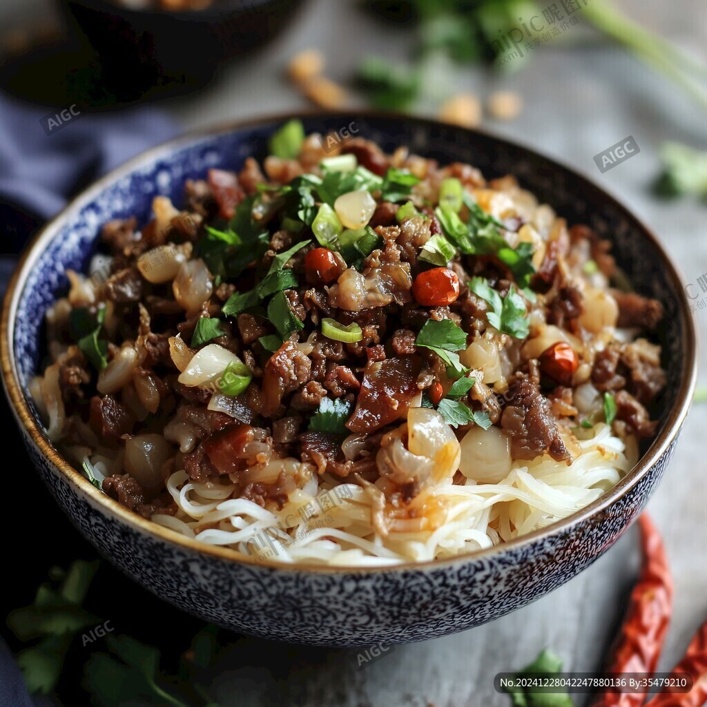 菌菇牛肉酱拌面