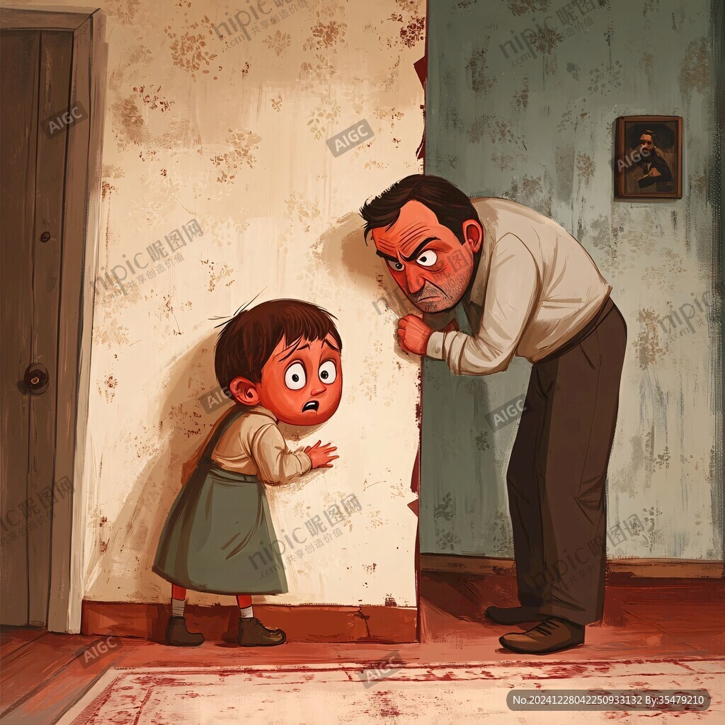 爸爸女儿插画