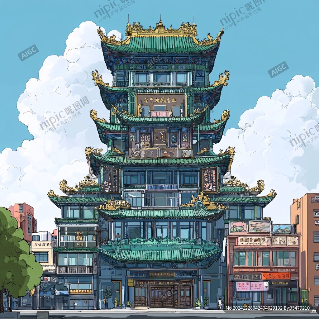 九天楼插画