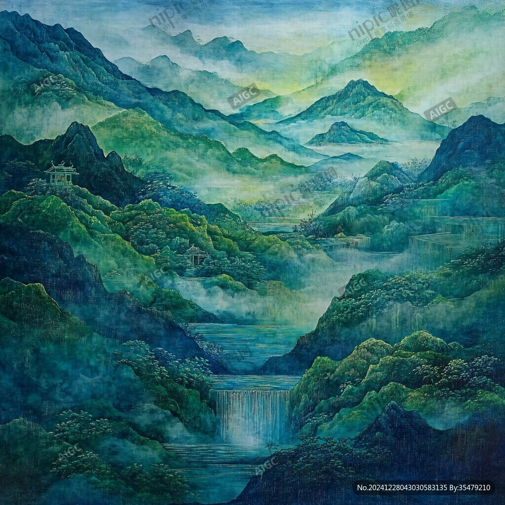 大青绿山水
