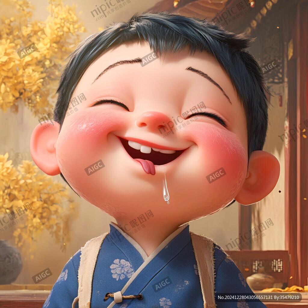 喜庆掌柜小男孩