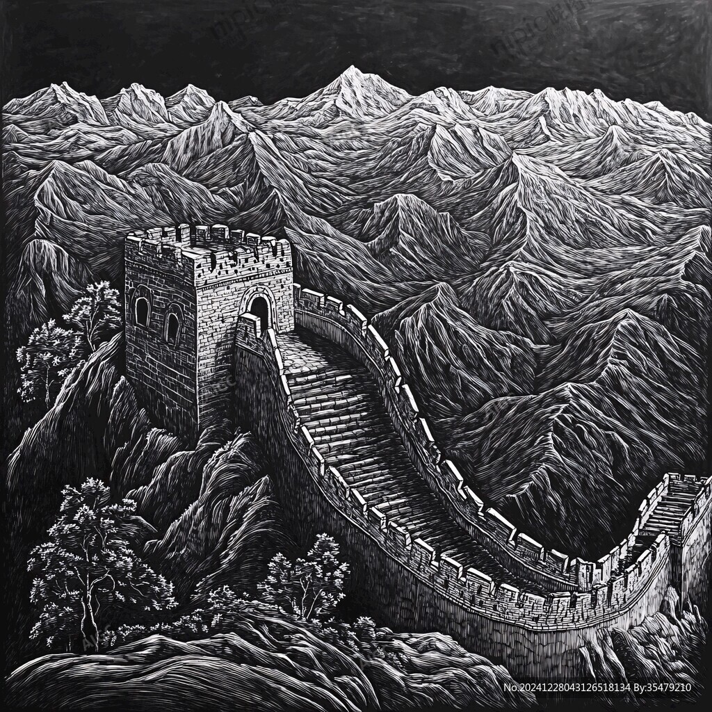 版画长城