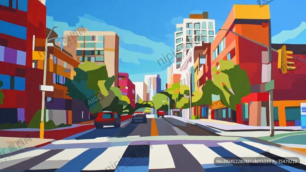 城市街景插画