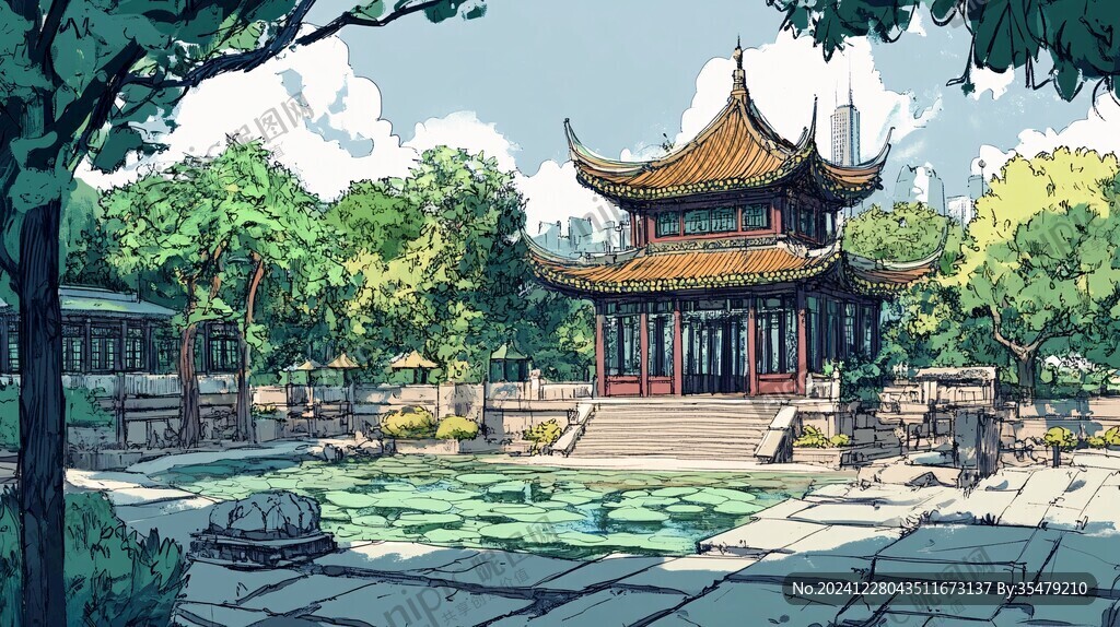天一阁插画