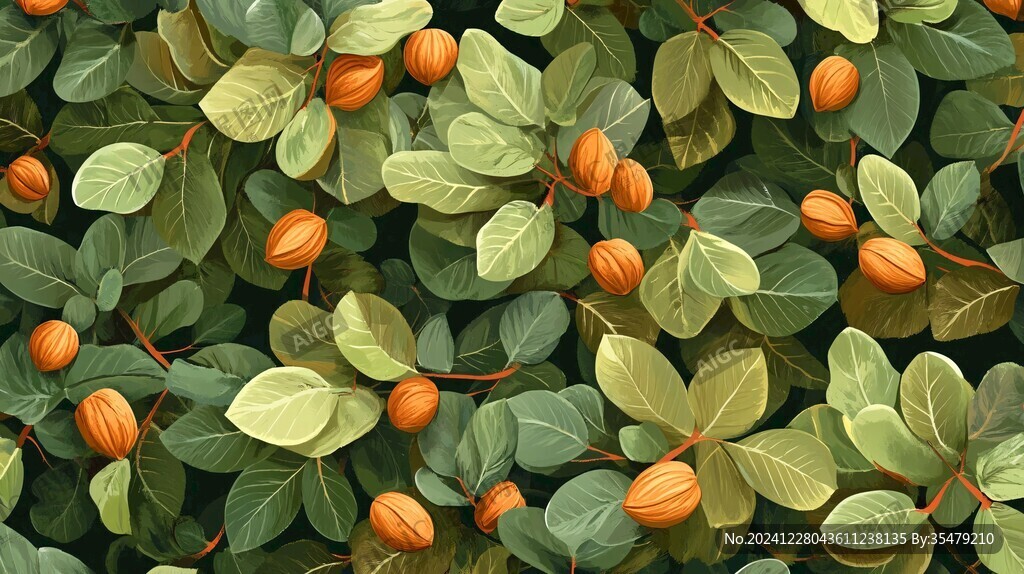 山核桃插画