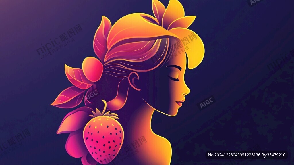 草莓插画设计