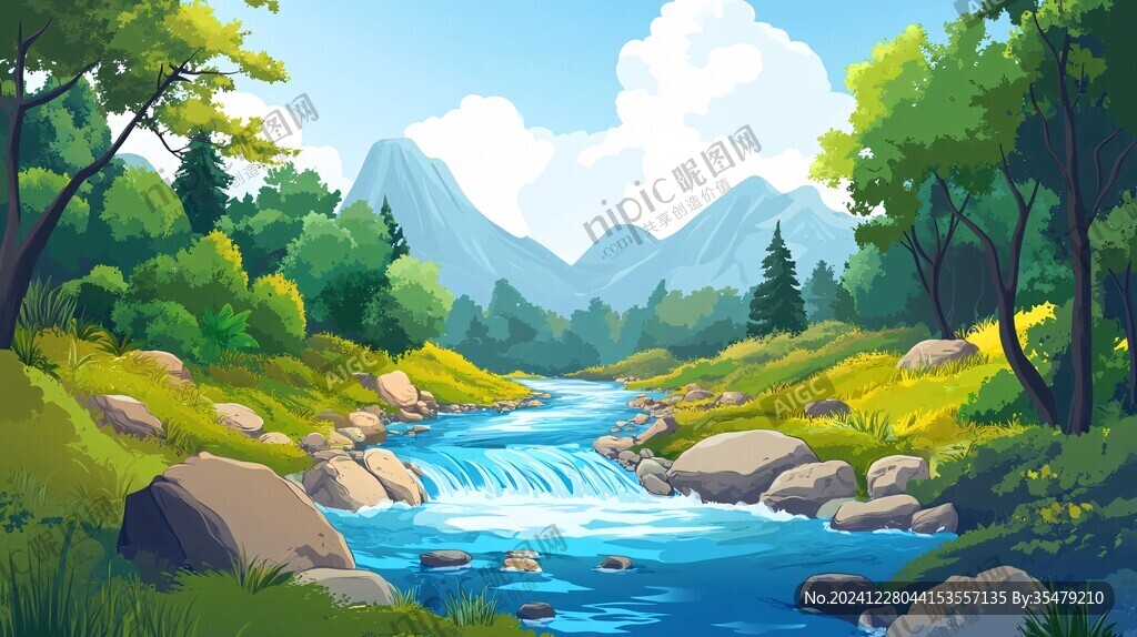 山河插画
