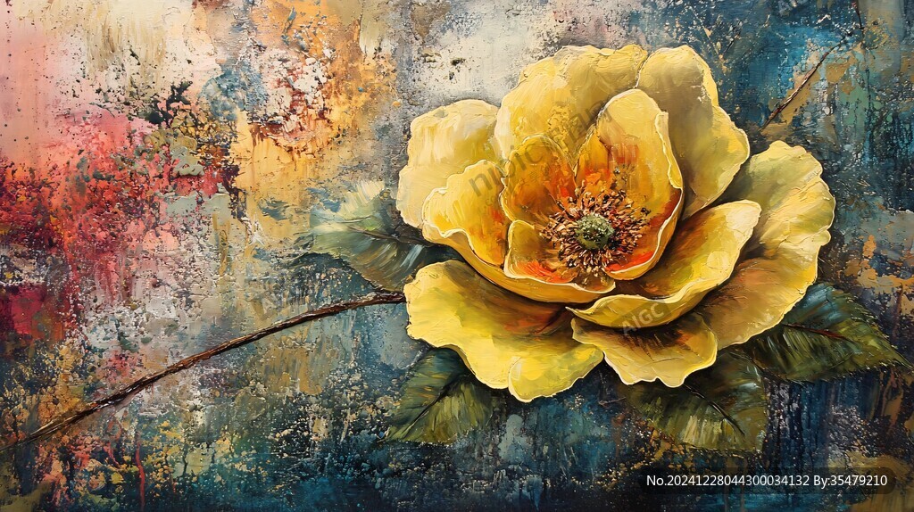 现代装饰花卉油画